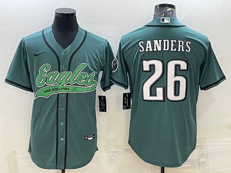 Men's Philadelphia Eagles #26 Miles Sanders Green With Patch Cool Base Stitched Baseball Jersey,We sell and wholesale Men's Philadelphia Eagles #26 Miles Sanders Green With Patch Cool Base Stitched Baseball Jersey on line form chian!
